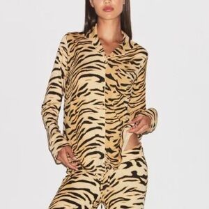SKIMS Sold Out Tiger Button-Up Pajama Top (Pant not Included) Size Small NWT